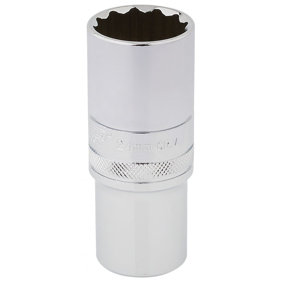 DRAPER 1/2" Square Drive Hi-Torq 12 Point Deep Socket (24mm): Model No. HT-MM/B