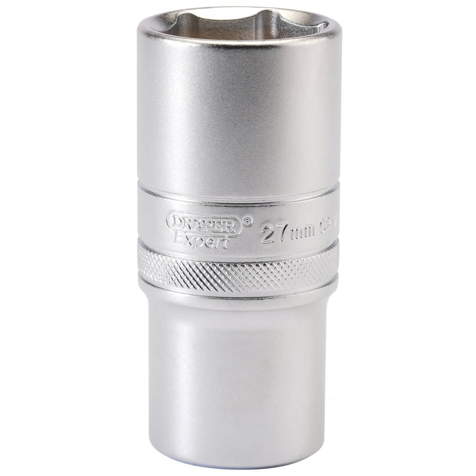 DRAPER 1/2" Square Drive 6 Point Metric Deep Socket (27mm): Model No. HT-MM/MS