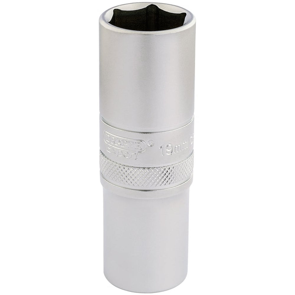 DRAPER 1/2" Square Drive 6 Point Metric Deep Socket (19mm): Model No. HT-MM/MS