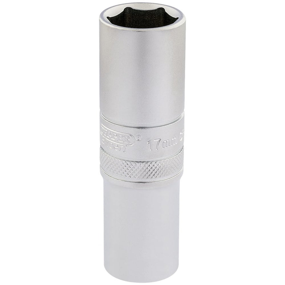 DRAPER 1/2" Square Drive 6 Point Metric Deep Socket (17mm): Model No. HT-MM/MS