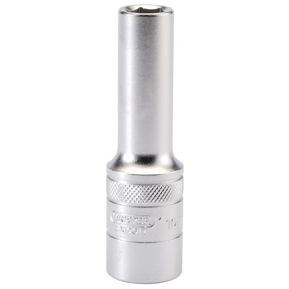 DRAPER 1/2" Square Drive 6 Point Metric Deep Socket (10mm): Model No. HT-MM/MS