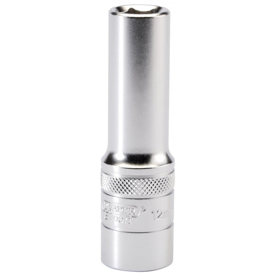 DRAPER 1/2" Square Drive 6 Point Metric Deep Socket (12mm): Model No. HT-MM/MS