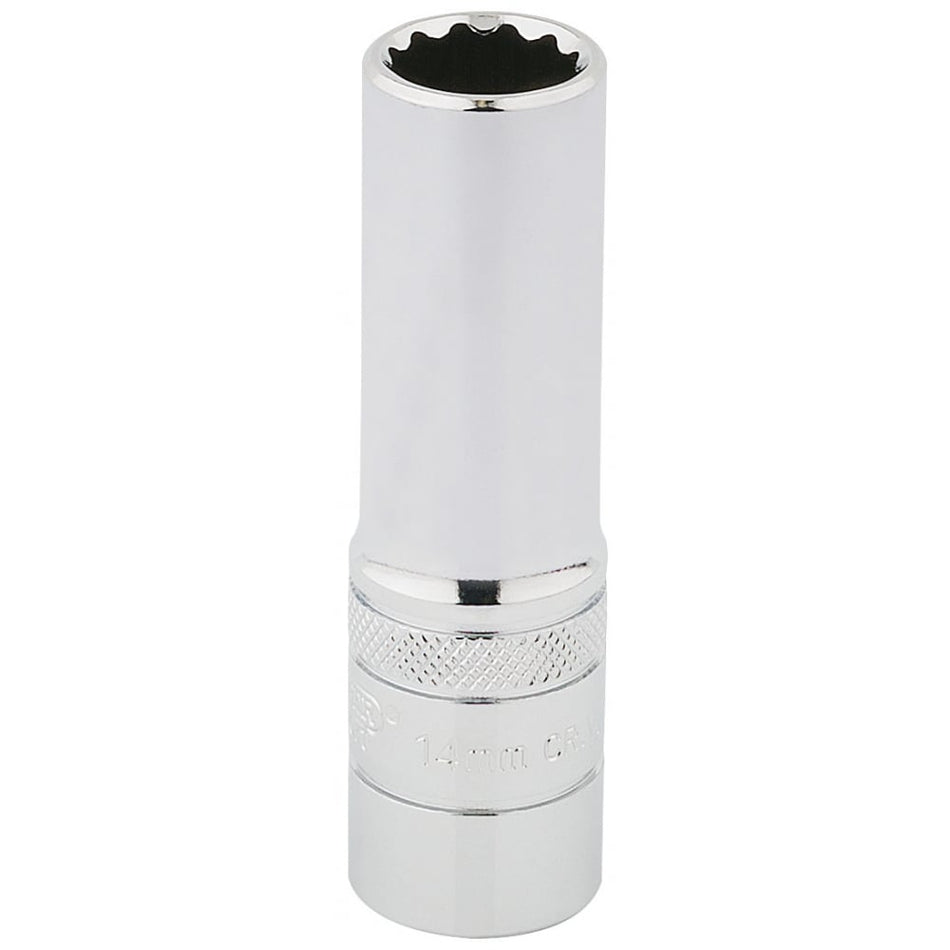 DRAPER 1/2" Square Drive Hi-Torq 12 Point Deep Socket (14mm): Model No. HT-MM/B
