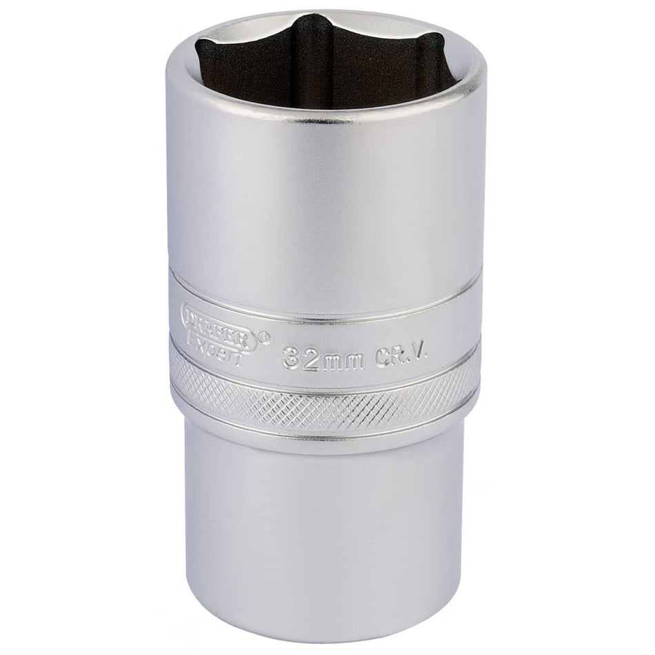 DRAPER 1/2" Square Drive 6 Point Metric Deep Socket (32mm): Model No. HT-MM/MS
