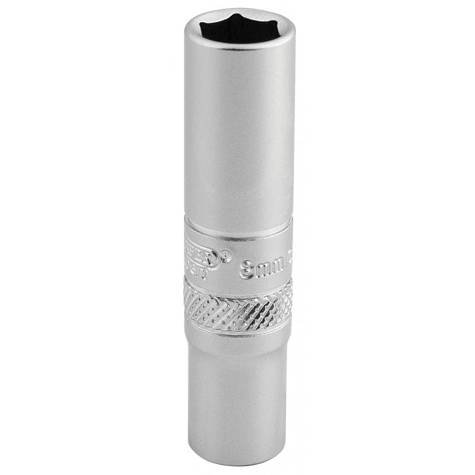 DRAPER 1/4" Square Drive 6 Point Deep Socket (8mm): Model No. BT-MM/MS