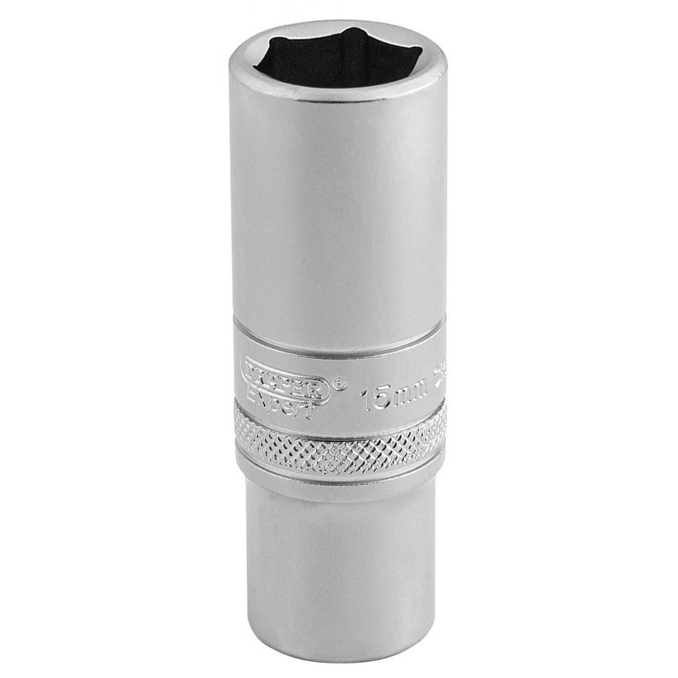 DRAPER 3/8" Square Drive 6 Point Metric Deep Socket (15mm): Model No. DT-MM/MS