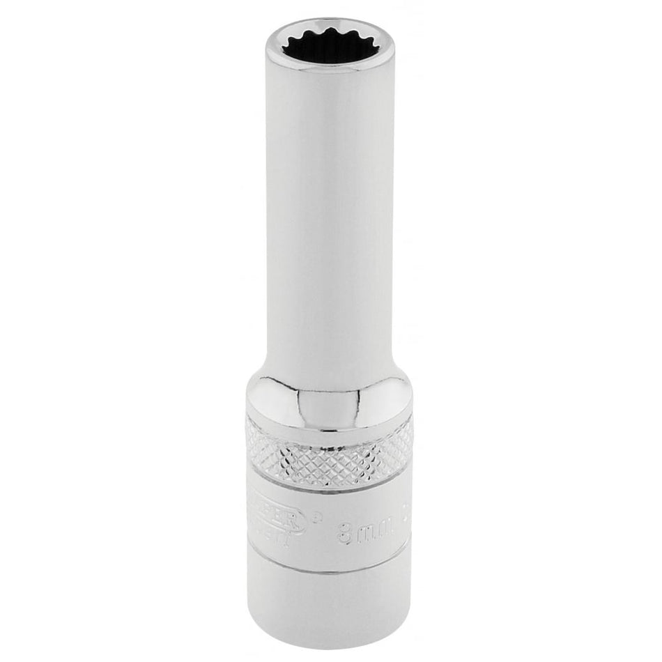 DRAPER 3/8" Square Drive Hi-Torq 12 Point Deep Socket (8mm): Model No. DT-MM/B
