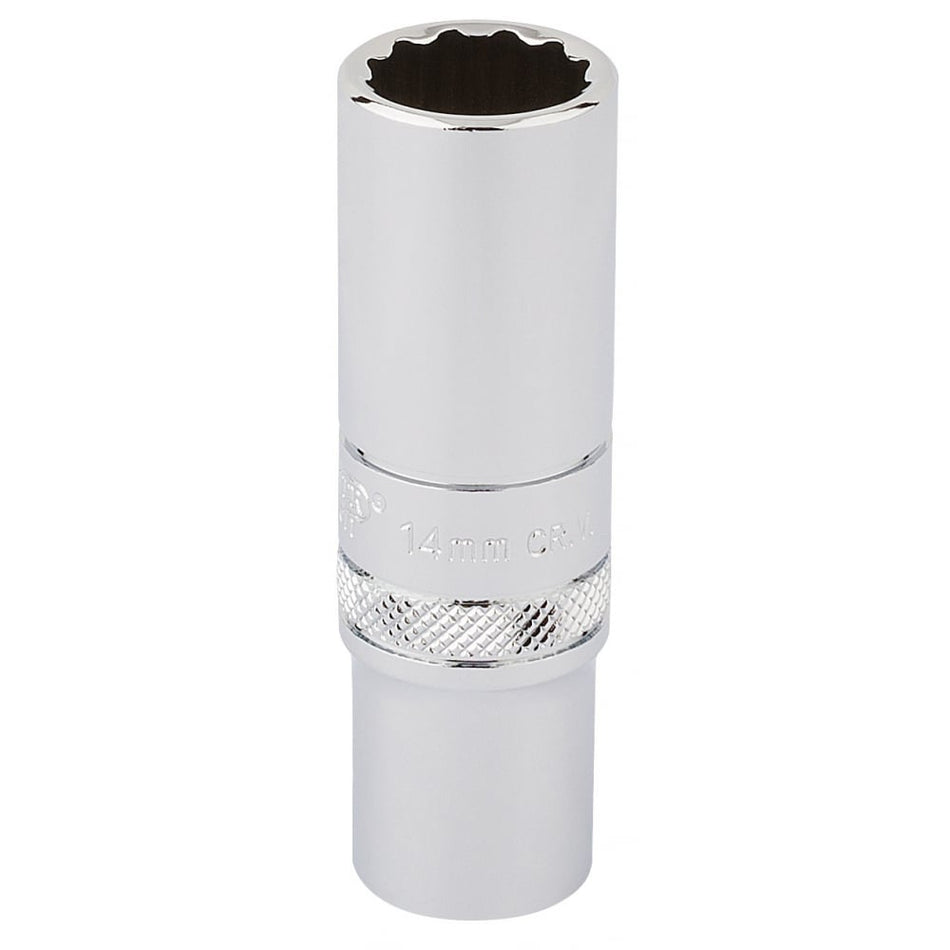 DRAPER 3/8" Square Drive Hi-Torq 12 Point Deep Socket (14mm): Model No. DT-MM/B