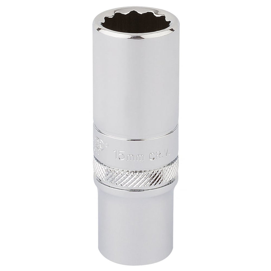 DRAPER 3/8" Square Drive Hi-Torq 12 Point Deep Socket (15mm): Model No. DT-MM/B
