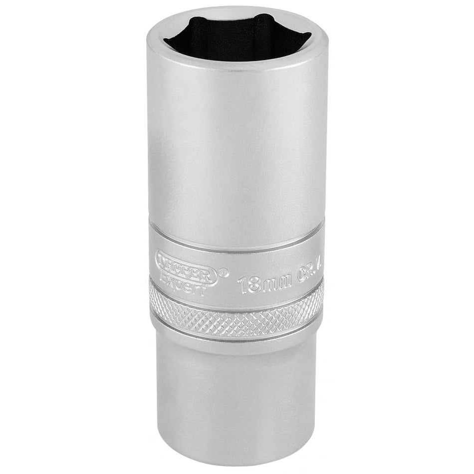 DRAPER 3/8" Square Drive Hi-Torq 6 Point Deep Socket (18mm): Model No. DT-MM/MS