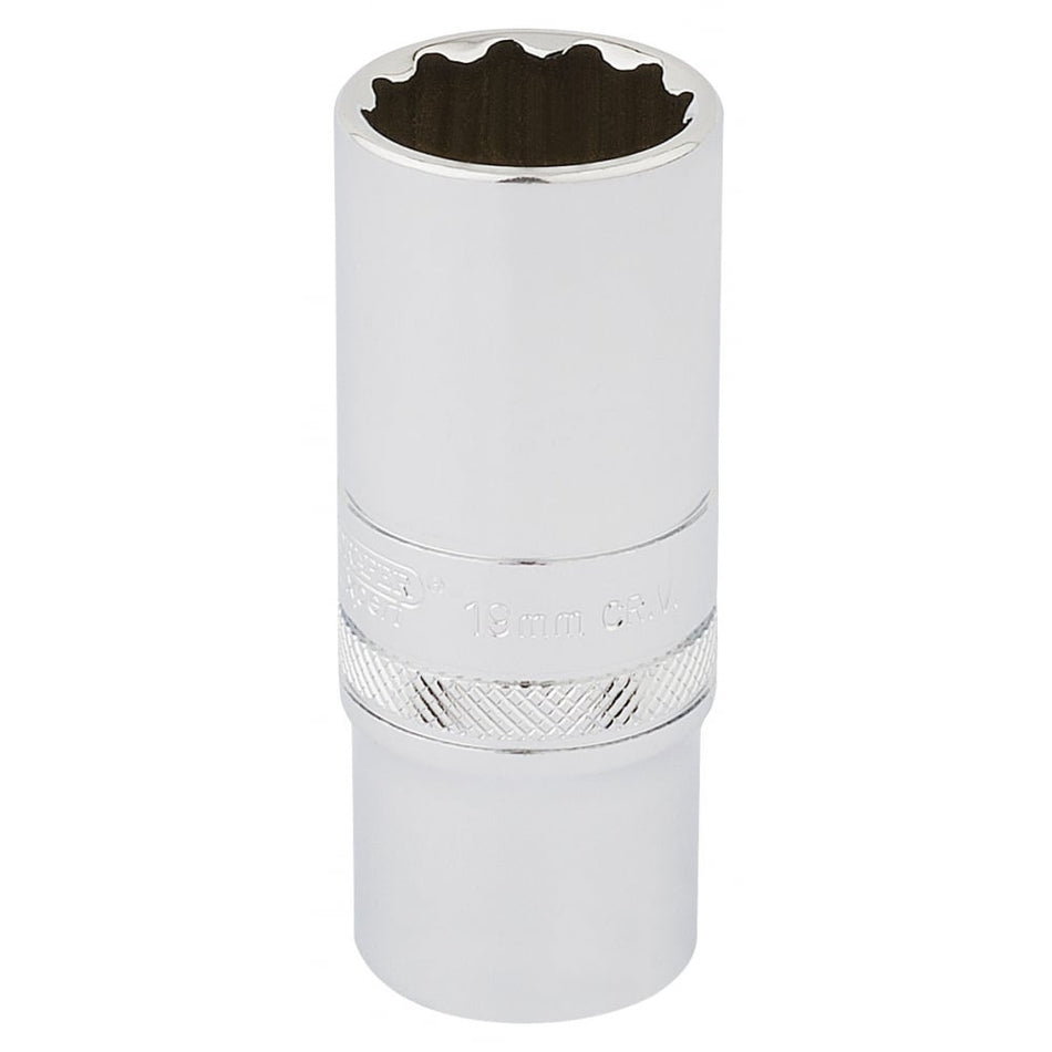 DRAPER 3/8" Square Drive Hi-Torq 12 Point Deep Socket (19mm): Model No. DT-MM/B