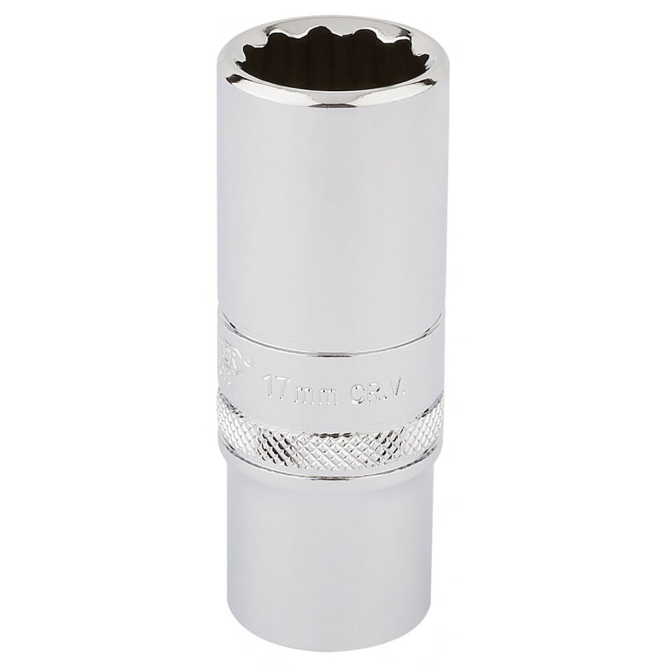 DRAPER 3/8" Square Drive Hi-Torq 12 Point Deep Socket (17mm): Model No. DT-MM/B