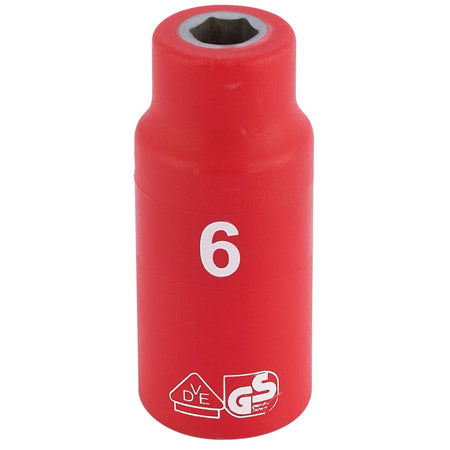 DRAPER 1/4" Sq. Dr. Fully Insulated VDE Socket (6mm): Model No. B6VDE-MM