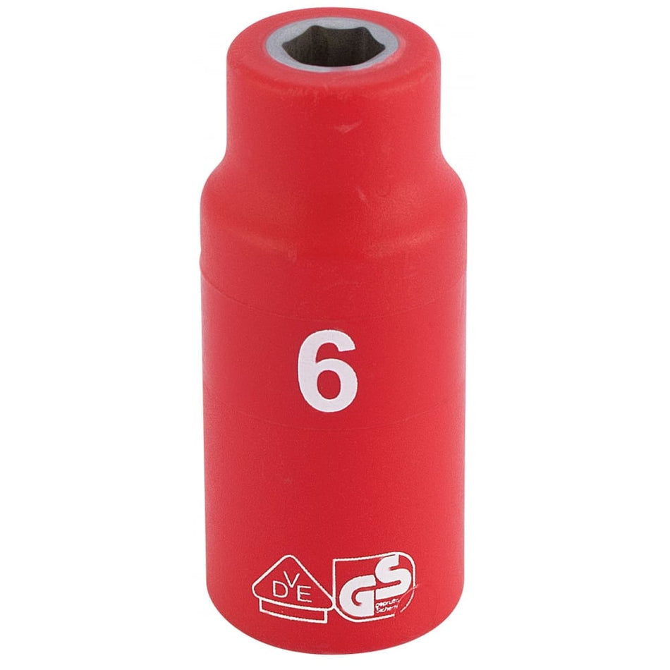 DRAPER 1/4" Sq. Dr. Fully Insulated VDE Socket (6mm): Model No. B6VDE-MM