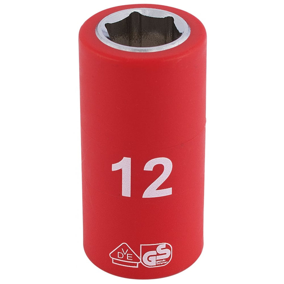 DRAPER 3/8" Sq. Dr. Fully Insulated VDE Socket (12mm): Model No. D6VDE-MM