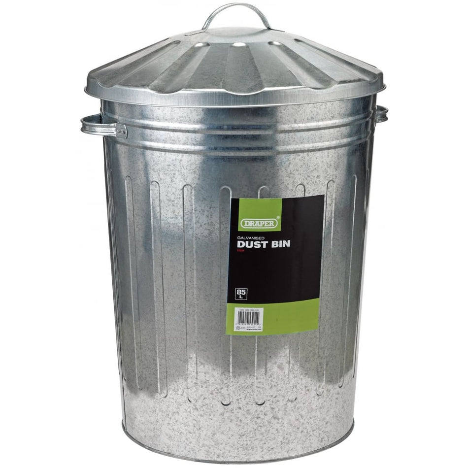 DRAPER Galvanised Dust Bin (85L): Model No. GB85