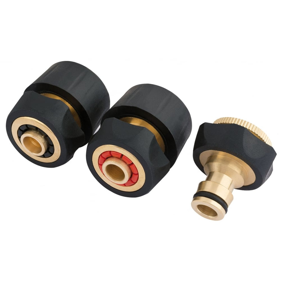 DRAPER Brass and Rubber Hose Connector Set (3 Piece): Model No. GWBR-3PC