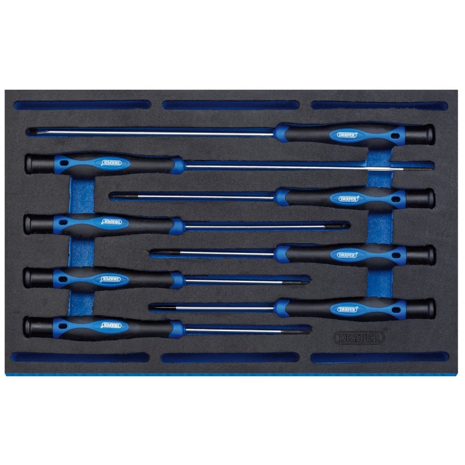 DRAPER Extra Long Precision Screwdriver Set in 1/4 Drawer EVA Insert Tray (8 Piece): Model No. IT-EVA14