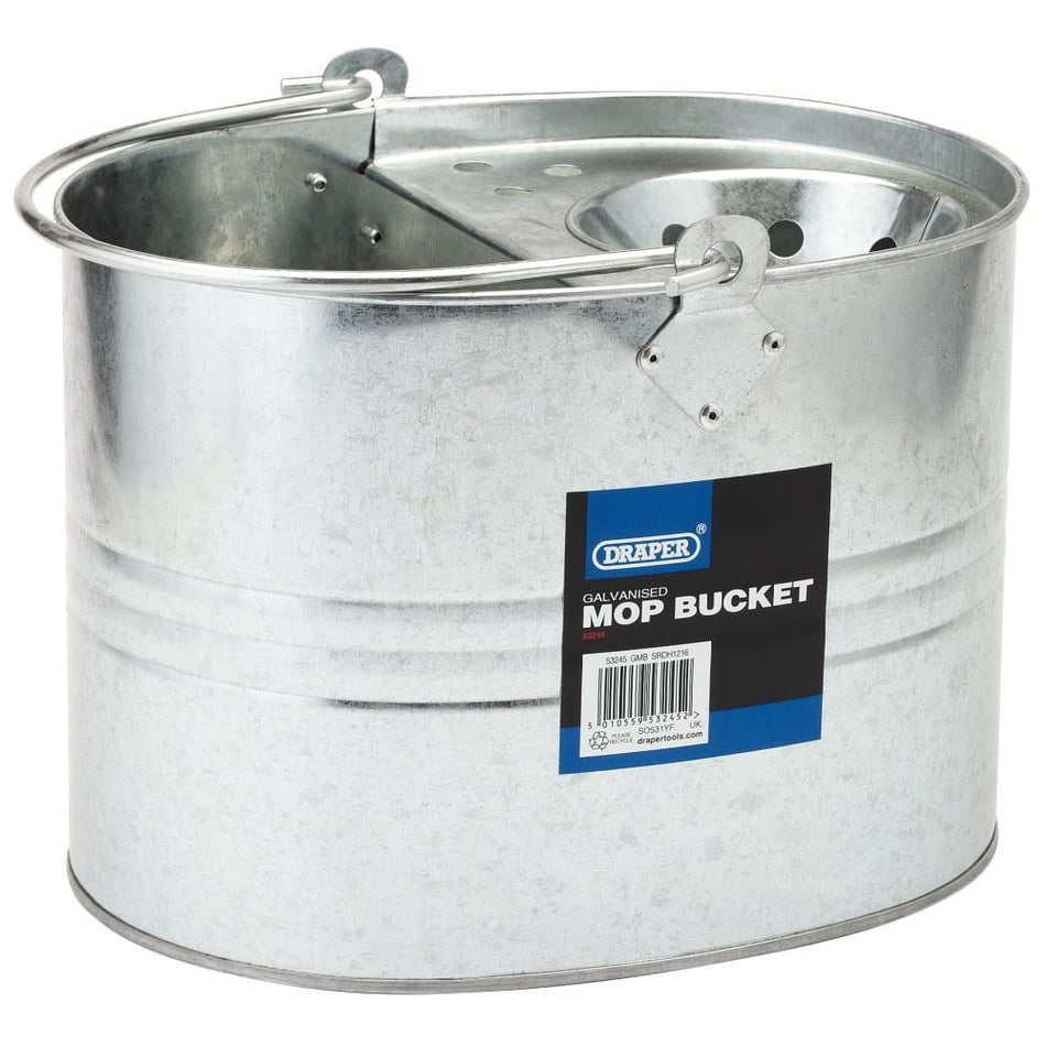 DRAPER 9L Galvanised Mop Bucket: Model No. GMB