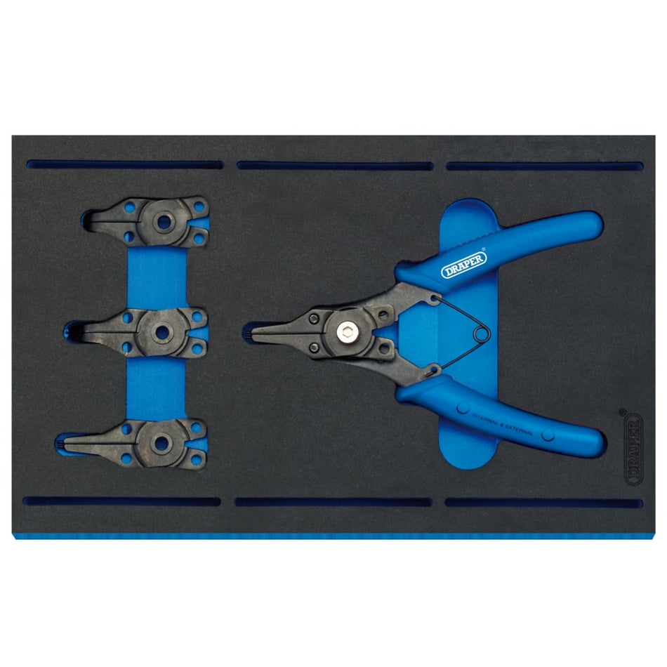 DRAPER Circlip Plier Set in 1/4 Drawer EVA Insert Tray (5 Piece): Model No. IT-EVA2