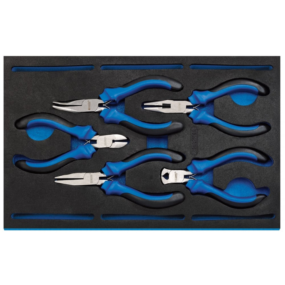 DRAPER Precision Plier Set in 1/4 Drawer EVA Insert Tray (5 Piece): Model No. IT-EVA3