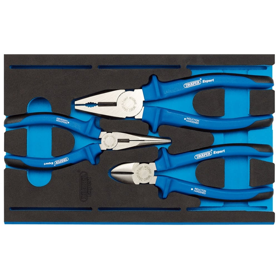 DRAPER Plier Set in 1/4 Drawer EVA Insert Tray (3 Piece): Model No. IT-EVA6