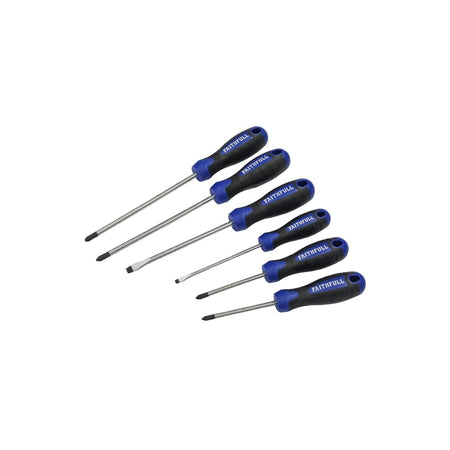 Faithfull ScrewdriverÃ¿SetÃ¿6pcÃ¿SoftÃ¿Grip Boxed