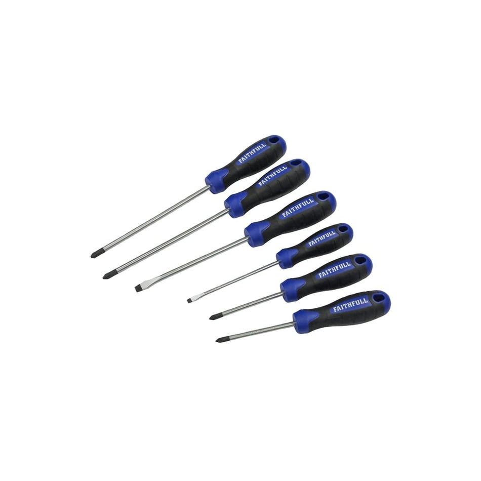 Faithfull ScrewdriverÃ¿SetÃ¿6pcÃ¿SoftÃ¿Grip Boxed