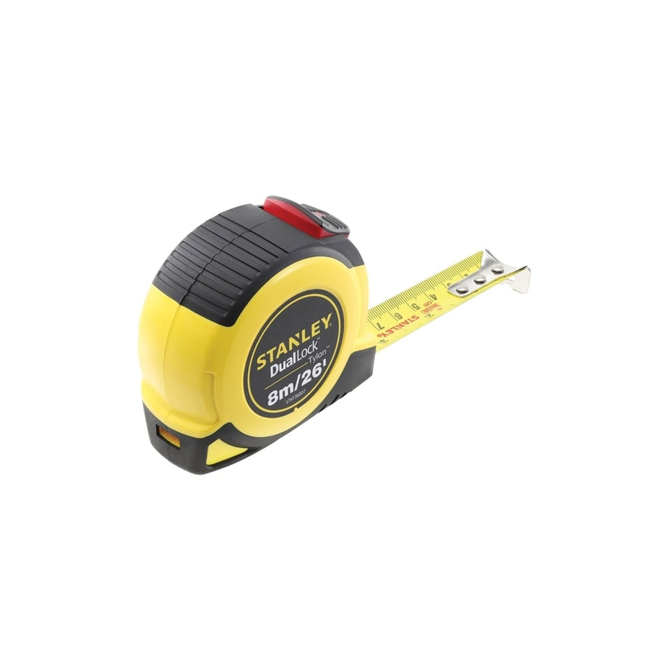 Stanley Tools Dual Lock Tylon Pocket Tape 8m/26ft (Width 25mm)