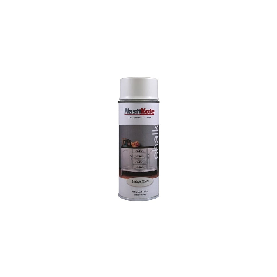 Plasti-kote Chalk Finish Spray Vintage White 400ml
