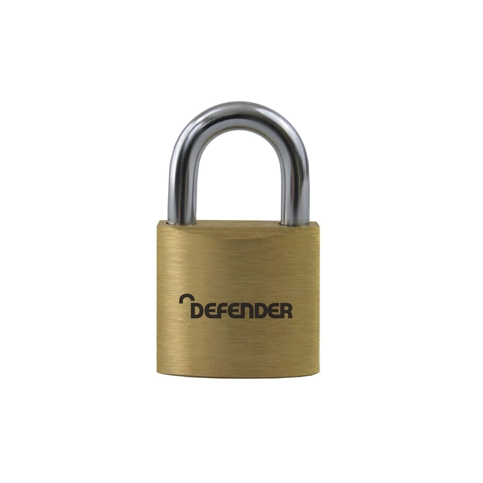 DEFENDER Brass Padlock 20mm Keyed Alike