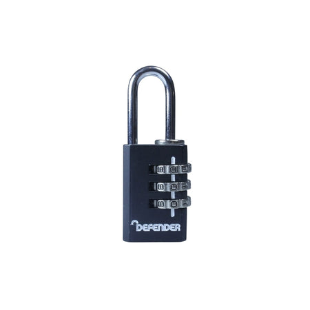 DEFENDER Black Diecast Combination Padlock 20mm