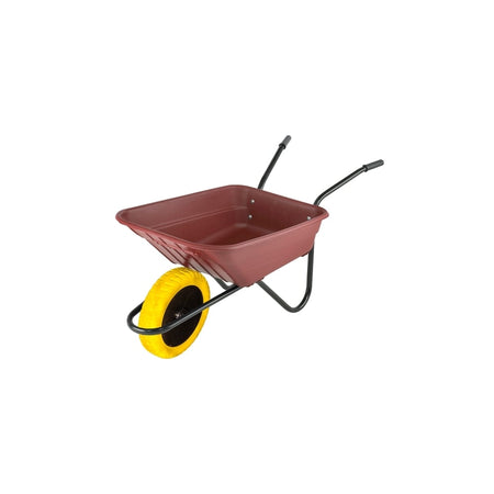 Walsall Boxed 90L Burgundy Polypropylene Wheelbarrow - Puncture Proof