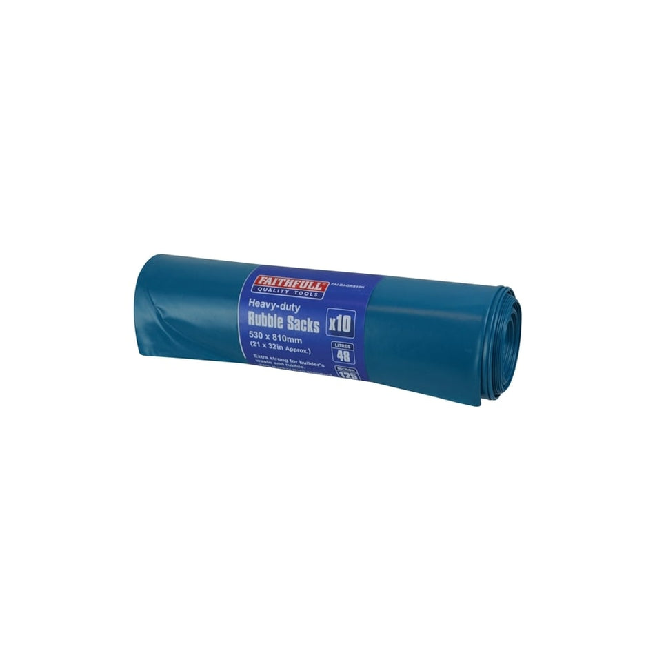 Faithfull Blue Heavy-Duty Rubble Sacks (10)