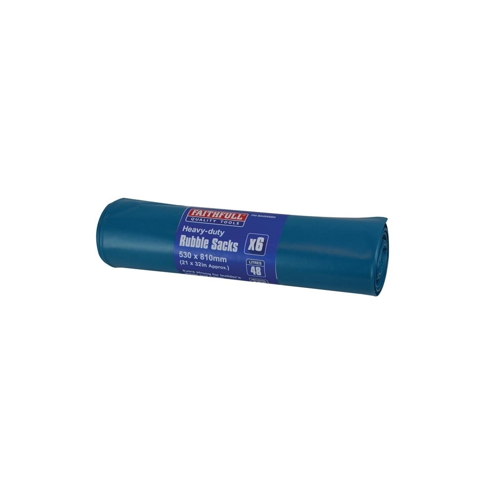 Faithfull Blue Heavy-Duty Rubble Sacks (6)