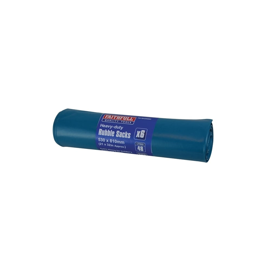 Faithfull Blue Heavy-Duty Rubble Sacks (6)
