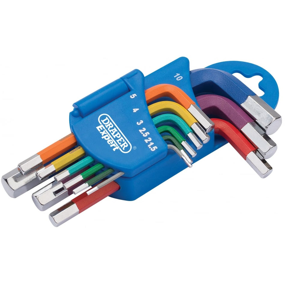 Metric Coloured Short Arm Hexagon Key Set (9 Piece): Model No.870-1ZITKW9M/C