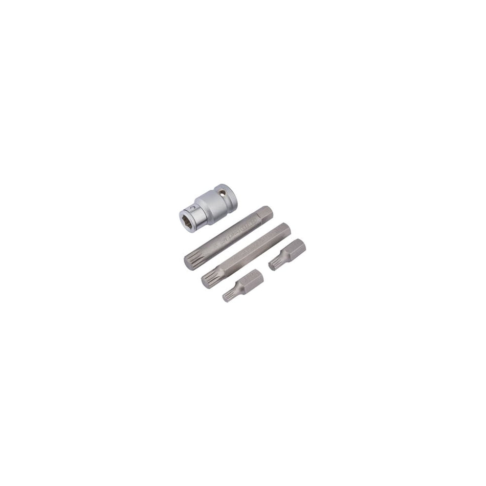 1/2" Square Drive Spline Bit Set (5 Piece): Model No. MSB5/B