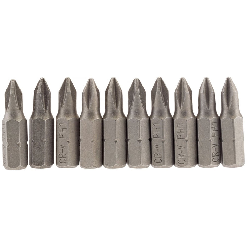 No.1 1/4" Hex. Cross Slot Insert Bit 25mm Long x 10: Model No. 25CS/10/B