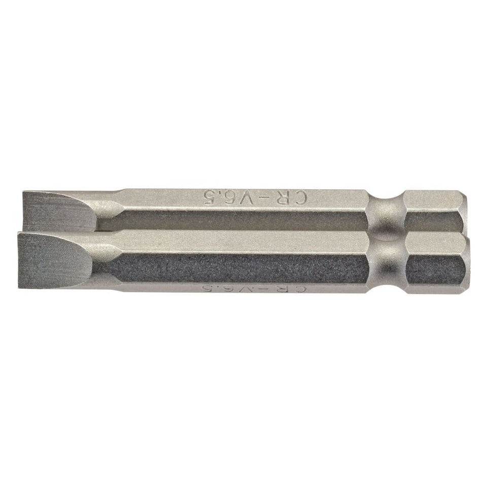 6.5mm 1/4" Hex. Plain Slot Insert Bit 50mm Long x 2: Model No. 50PS/2/B
