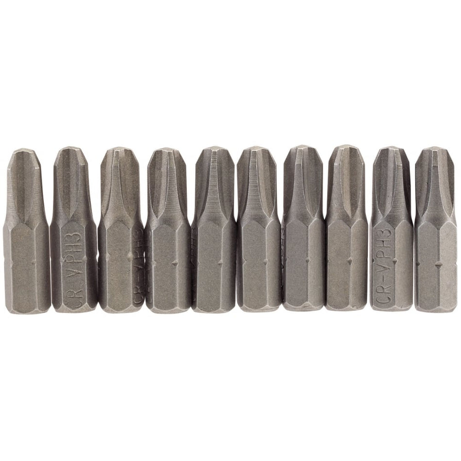 No.3 1/4" Hex. Cross Slot Insert Bit 25mm Long x 10: Model No. 25CS/10/B