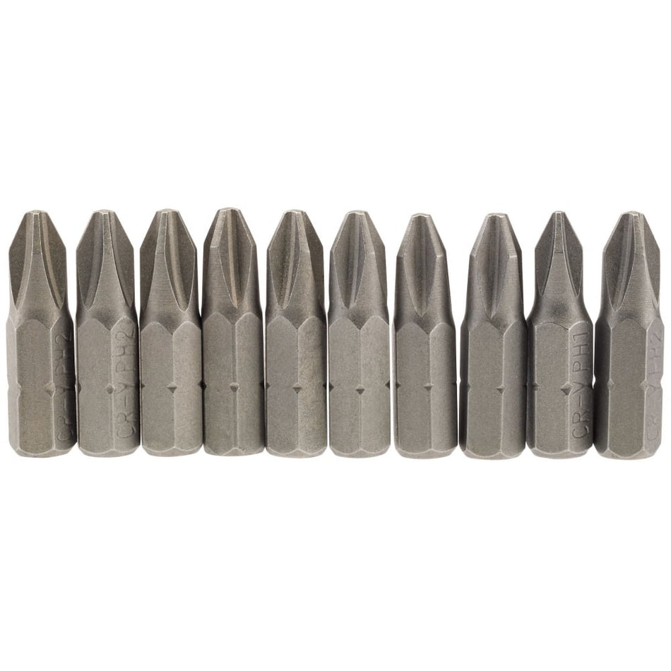 No.2 1/4" Hex. Cross Slot Insert Bit 25mm Long x 10: Model No. 25CS/10/B