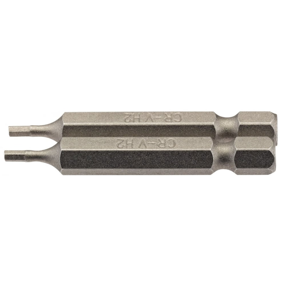 2mm 1/4" Hex. Hexagonal Insert Bit 50mm Long x 2: Model No. 50HX/2/B