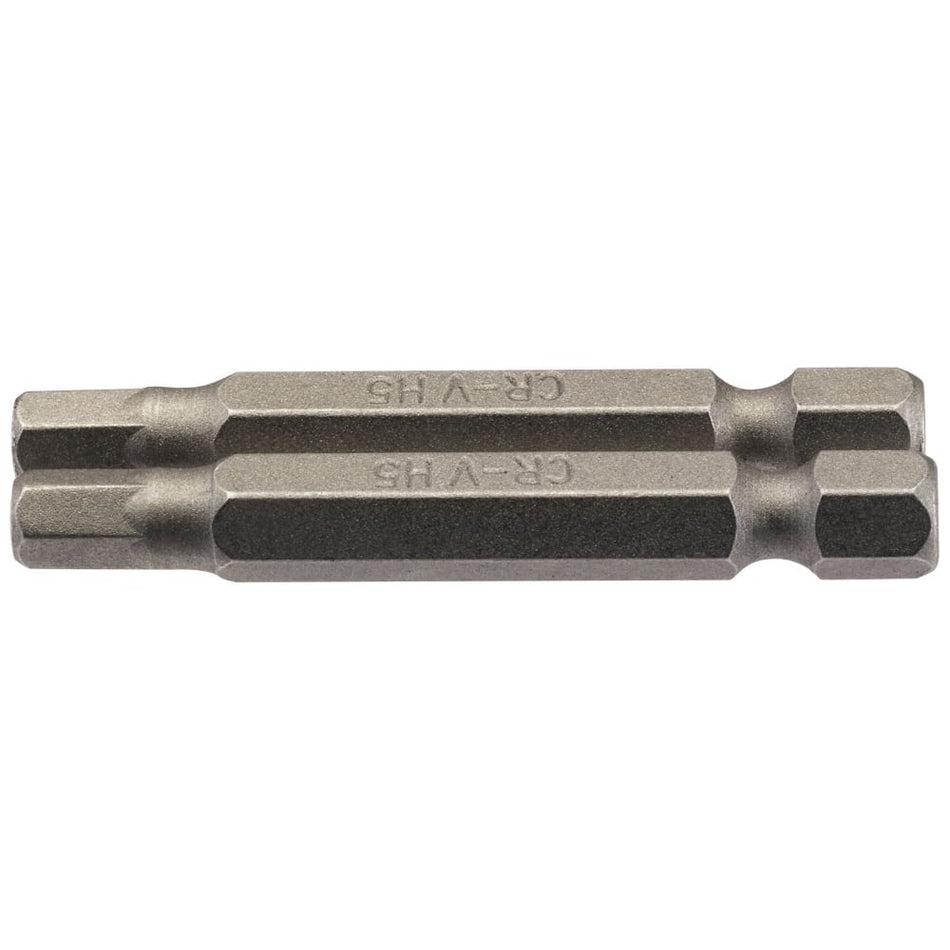 5mm 1/4" Hex. Hexagonal Insert Bit 50mm Long x 2: Model No. 50HX/2/B