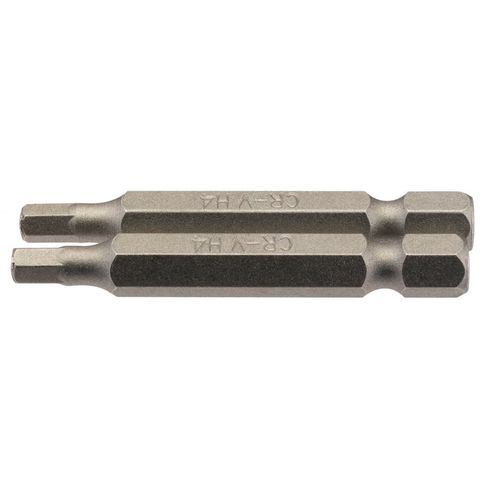 4mm 1/4" Hex. Hexagonal Insert Bit 50mm Long x 2: Model No. 50HX/2/B