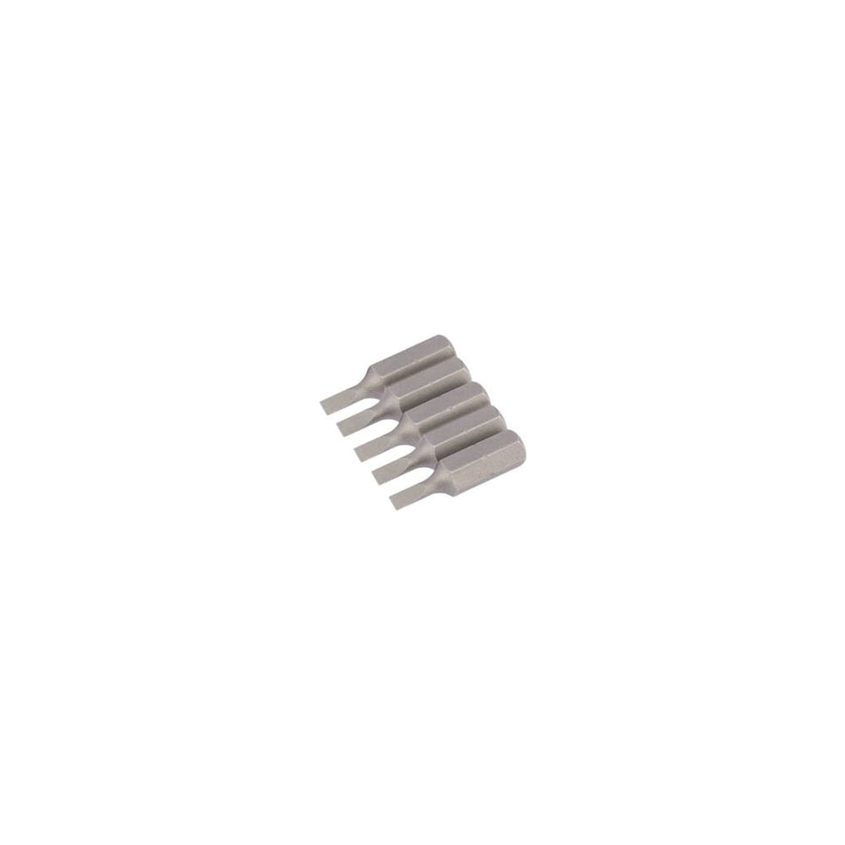 3mm 1/4" Hex. Plain Slot Insert Bit 25mm Long x 5: Model No. 25PS/5/B