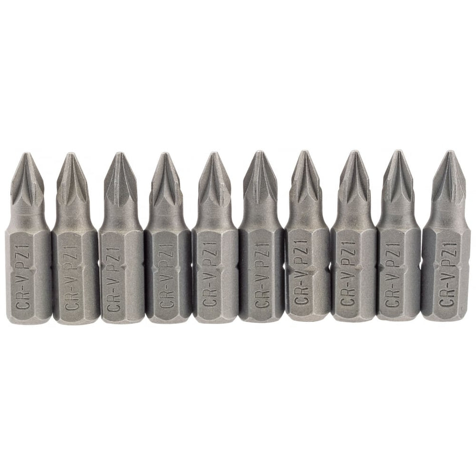 No.1 1/4" Hex. PZ Type Insert Bit 25mm Long x 10: Model No. 25PZ/10/B