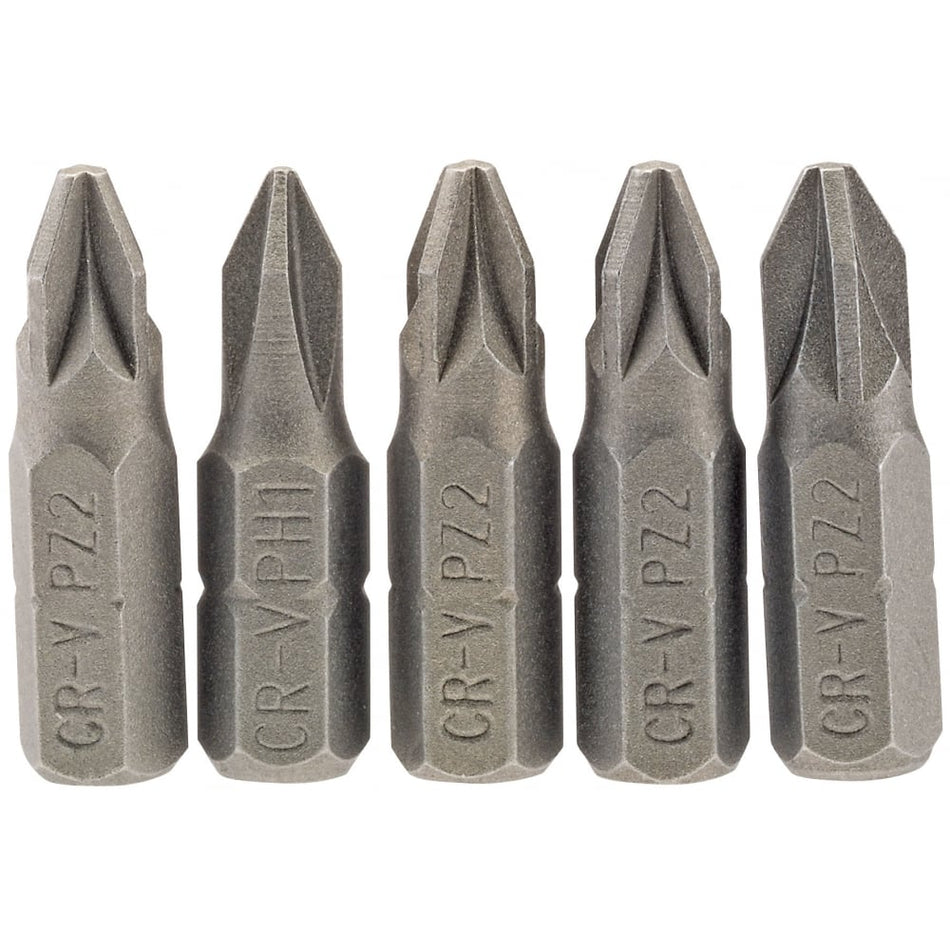 No.2 1/4" Hex. PZ Type Insert Bit 25mm Long x 5: Model No. 25PZ/5/B