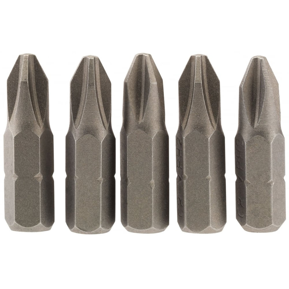 No.2 1/4" Hex. Cross Slot Insert Bit 25mm Long x 5: Model No. 25CS/5/B