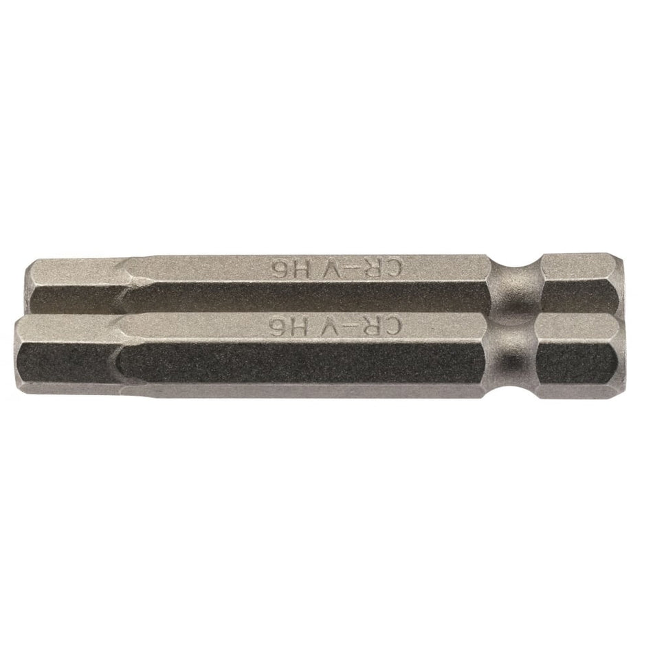 6mm 1/4" Hex. Hexagonal Insert Bit 50mm Long x 2: Model No. 50HX/2/B